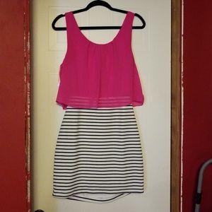 Jr Sz. Xl bodycon chiffon sundress w/ flyaway back